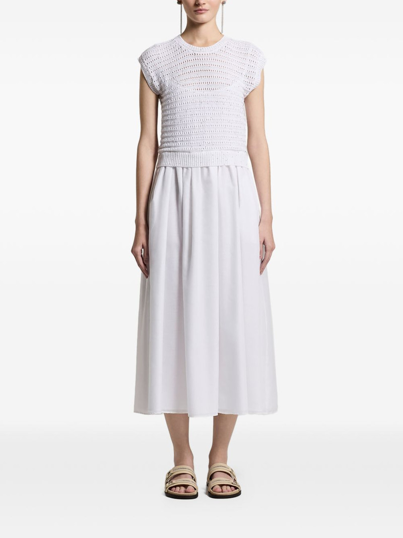 PESERICO crocheted-detail midi dress outlook