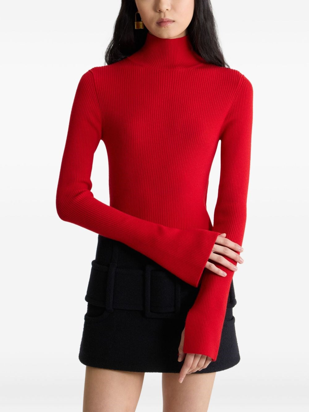 Wool blend ribbed sweater - 4