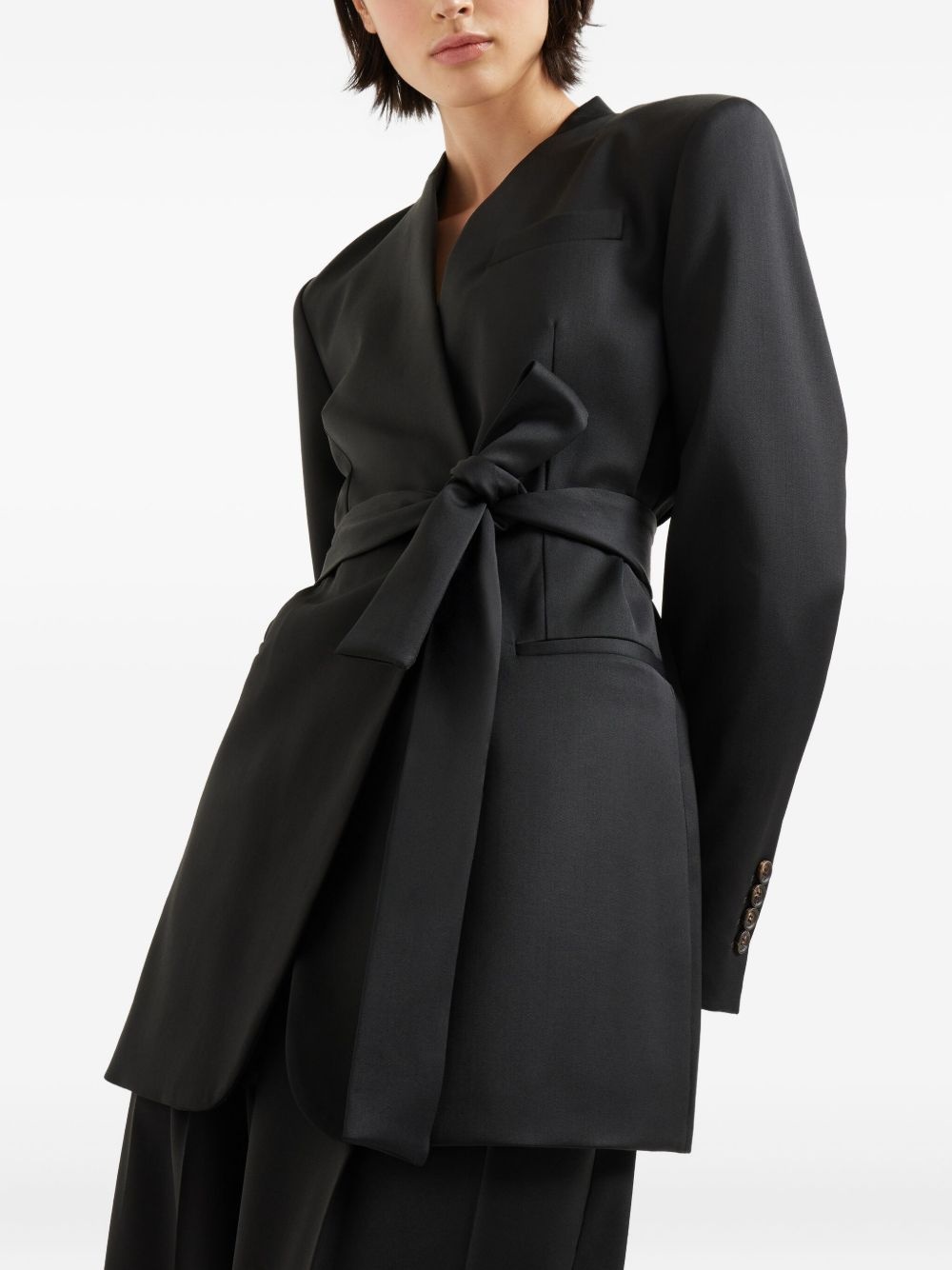belted wrap blazer - 5