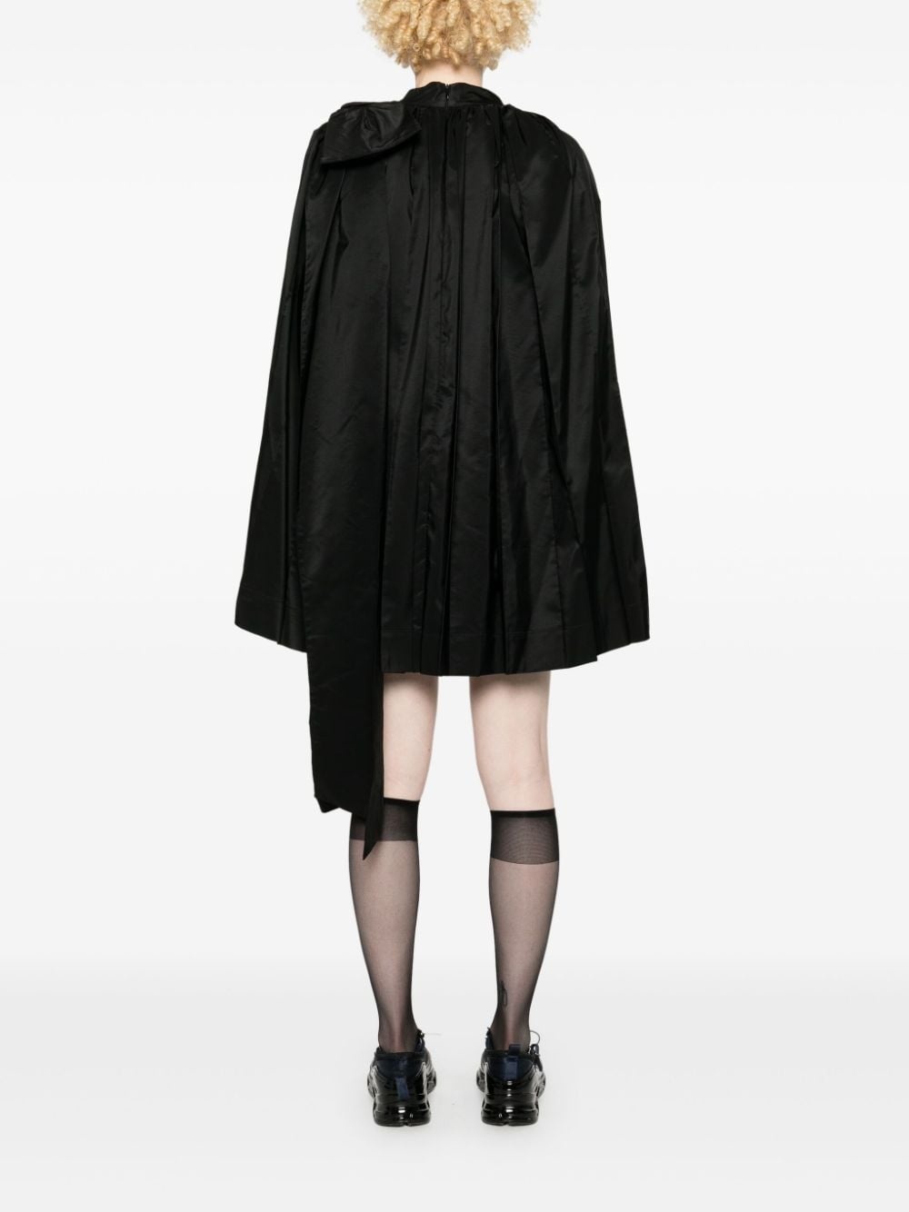 bow-detail pleated mini dress - 4