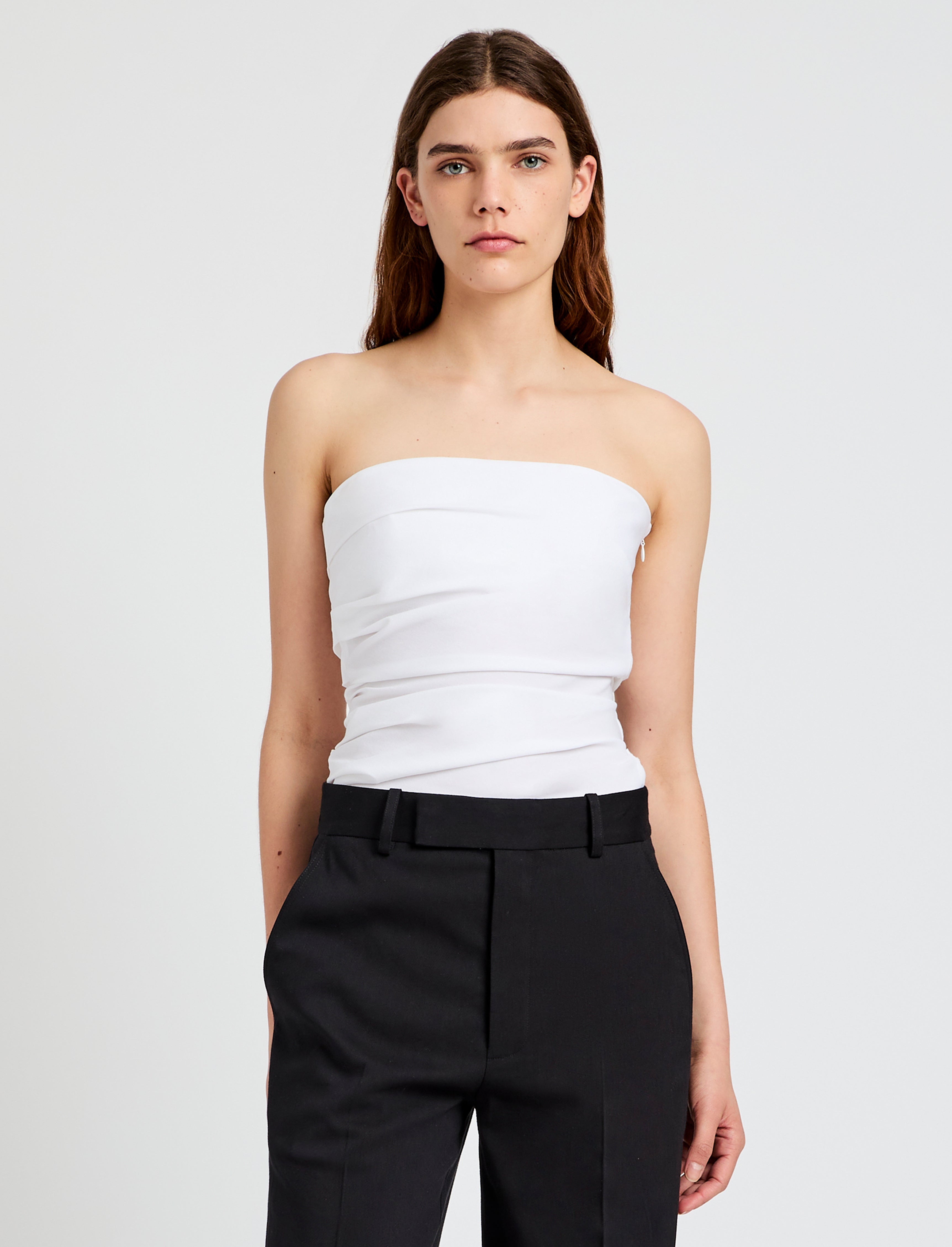 Lena Top in Bi-Stretch Cotton Nylon - 2