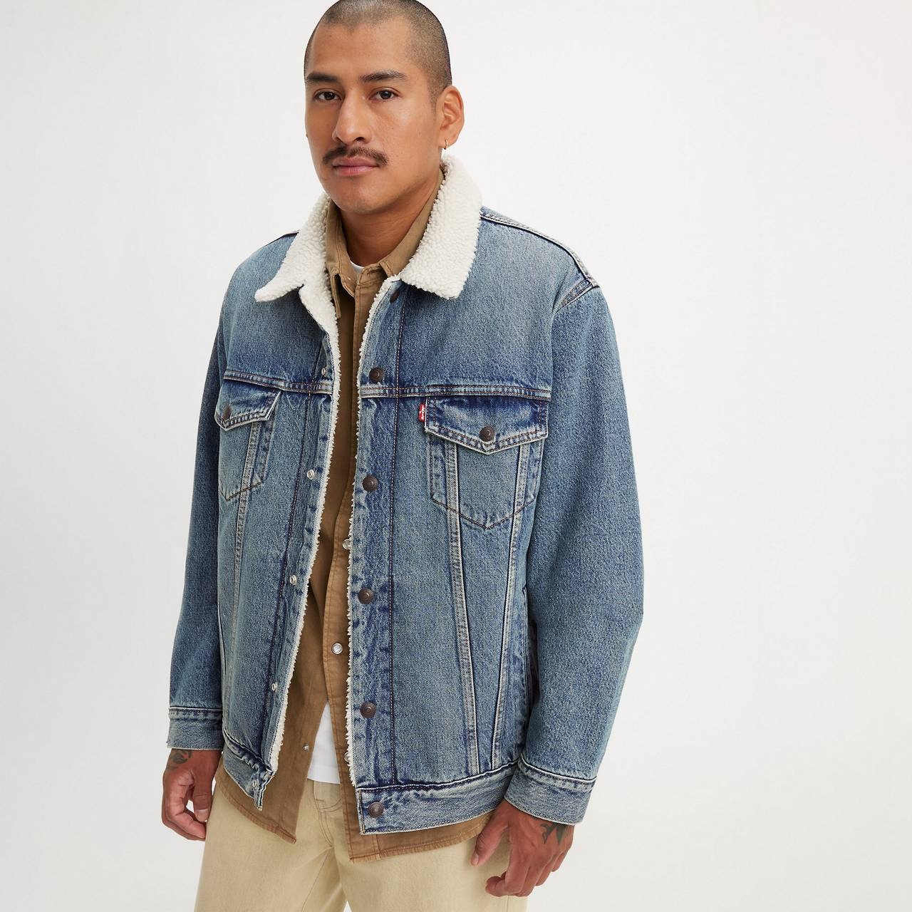 RELAXED FIT SHERPA TRUCKER JACKET - 3