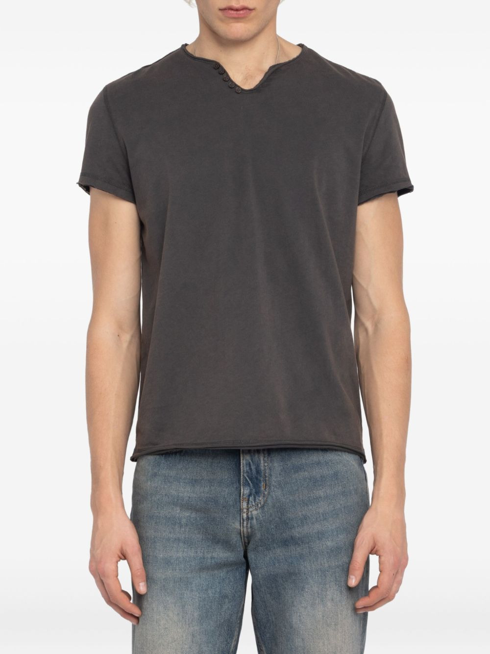 Tunisien Monastir button-fastening graphic-print T-shirt - 4