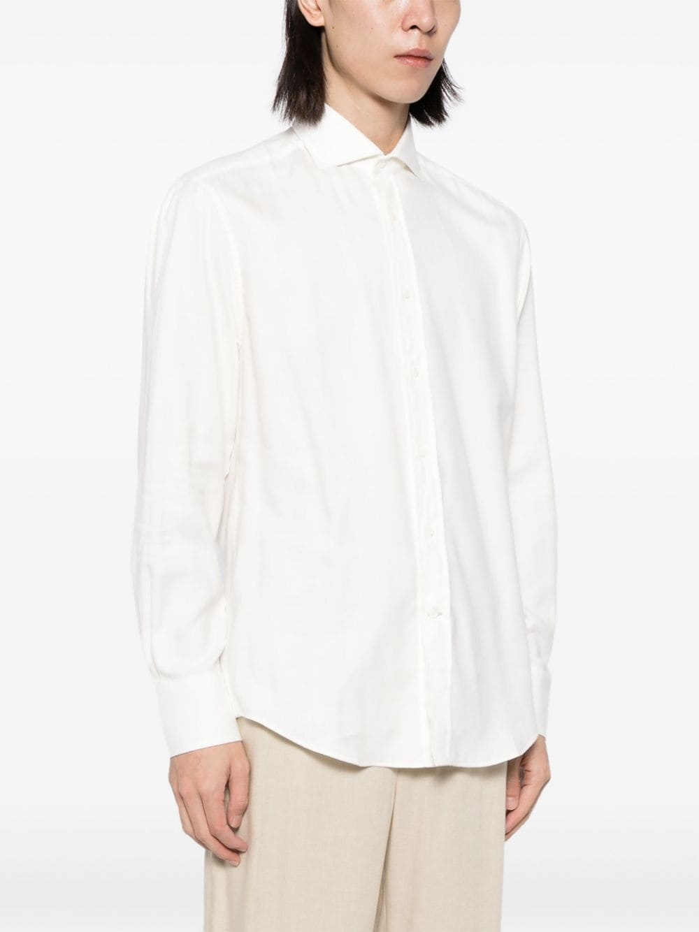 Brunello Cucinelli slim-fit flannel shirt | REVERSIBLE
