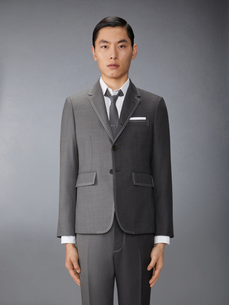 Thom Browne Funmix Twill Contrast Topstitching Classic Sport Coat outlook