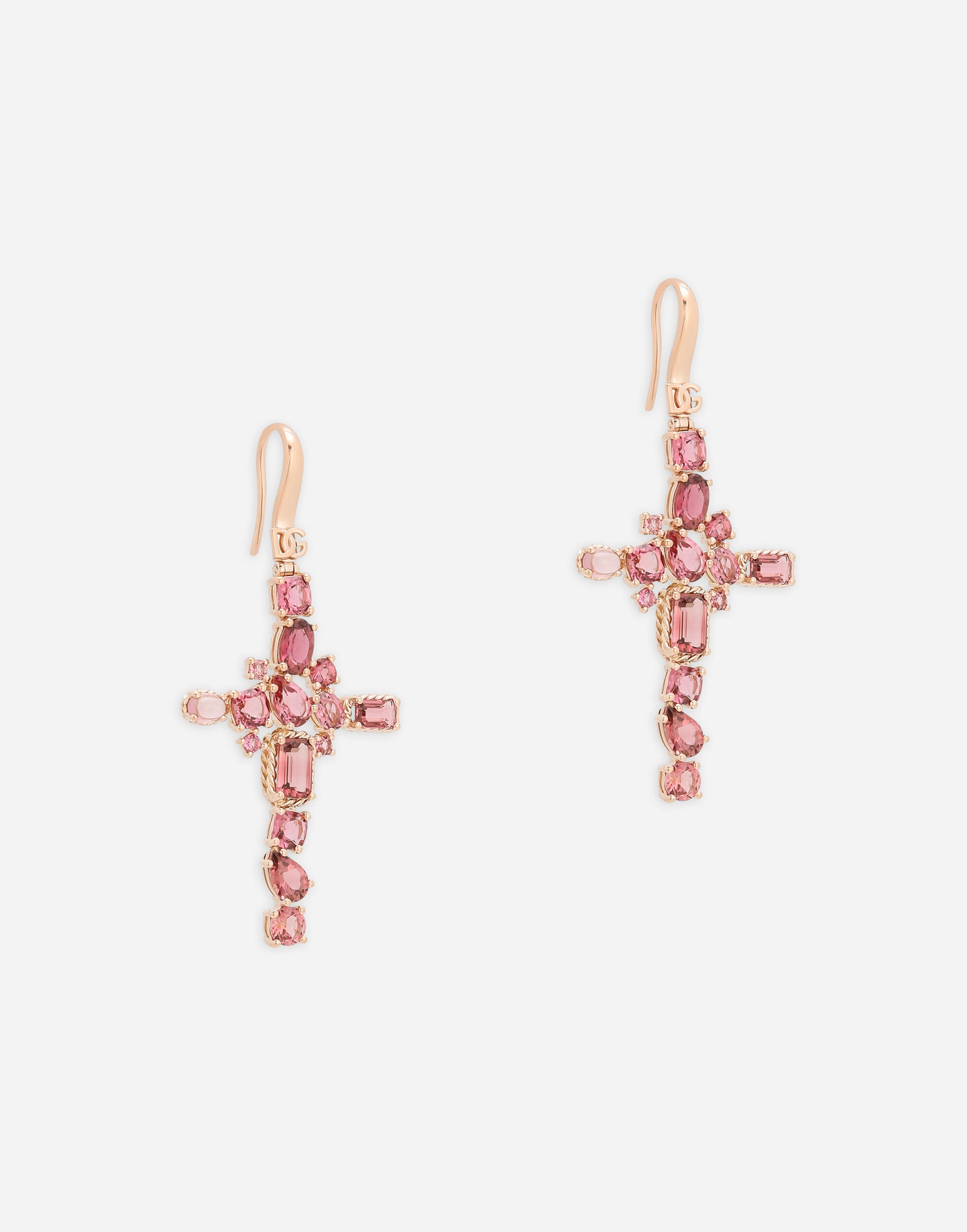 Anna earrings in red gold 18kt with pink tourmalines - 3