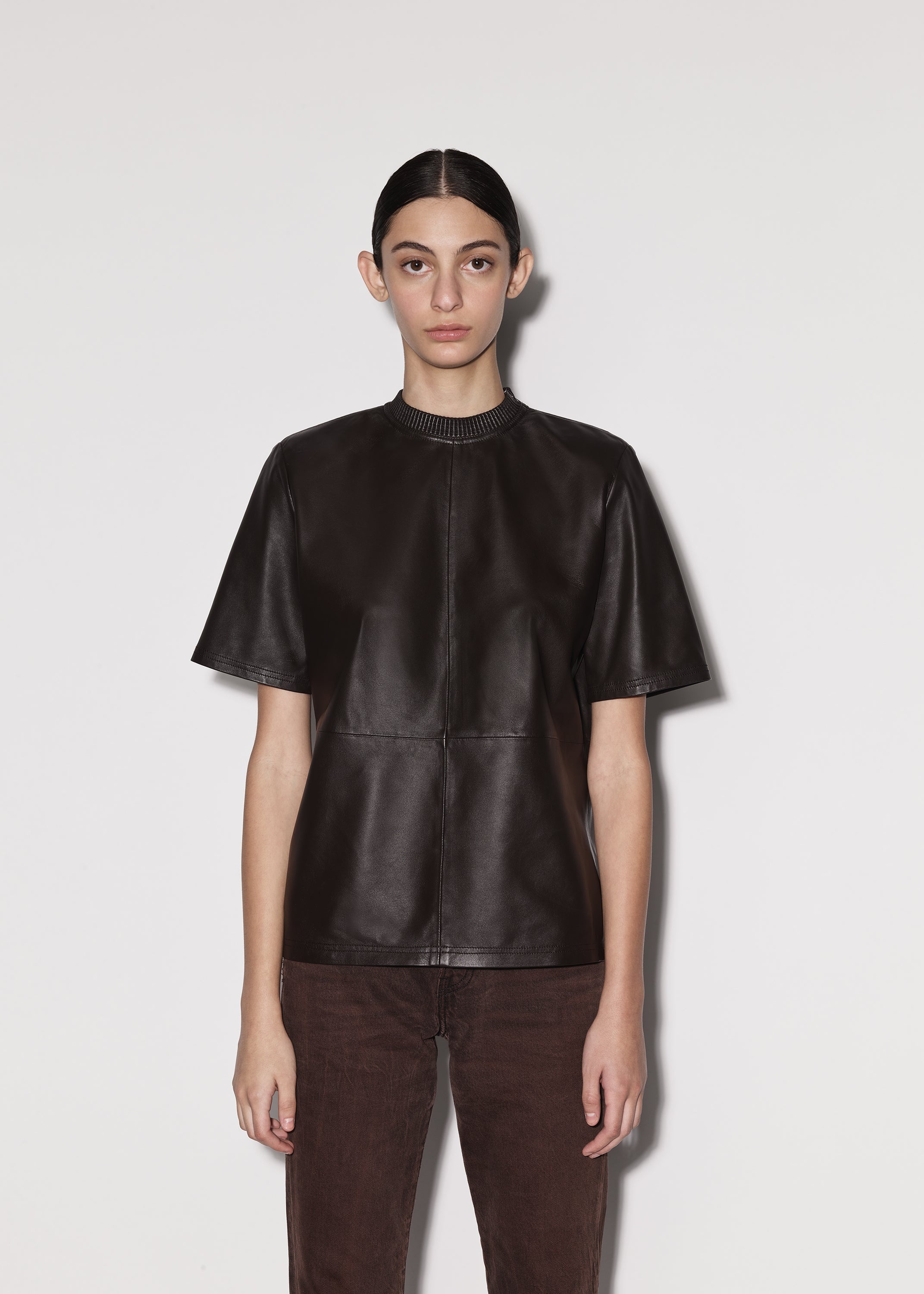 LEATHER STRONG SHOULDER TEE - 3