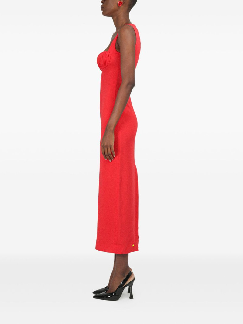 gathered-detail sleeveless midi dress 4