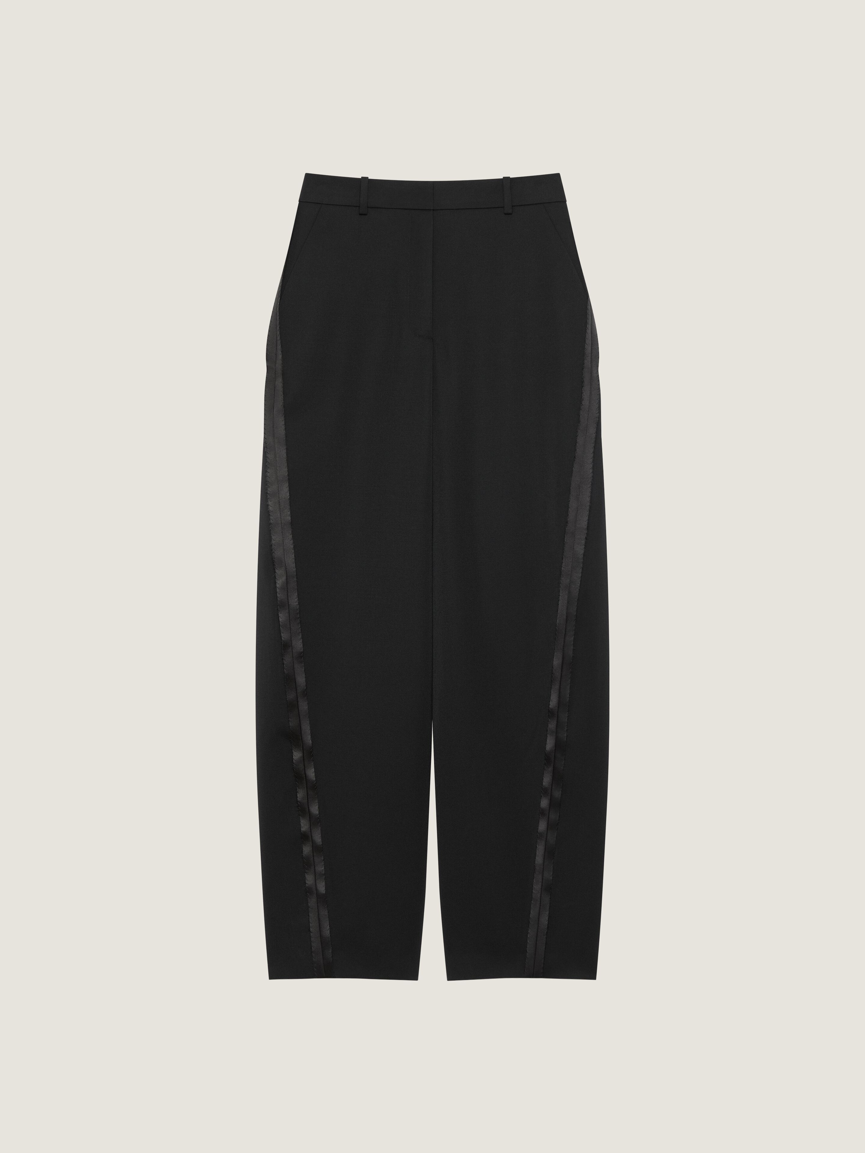 COCOON PANTS IN WOOL WITH INSIDE-OUT DETAIL - 1