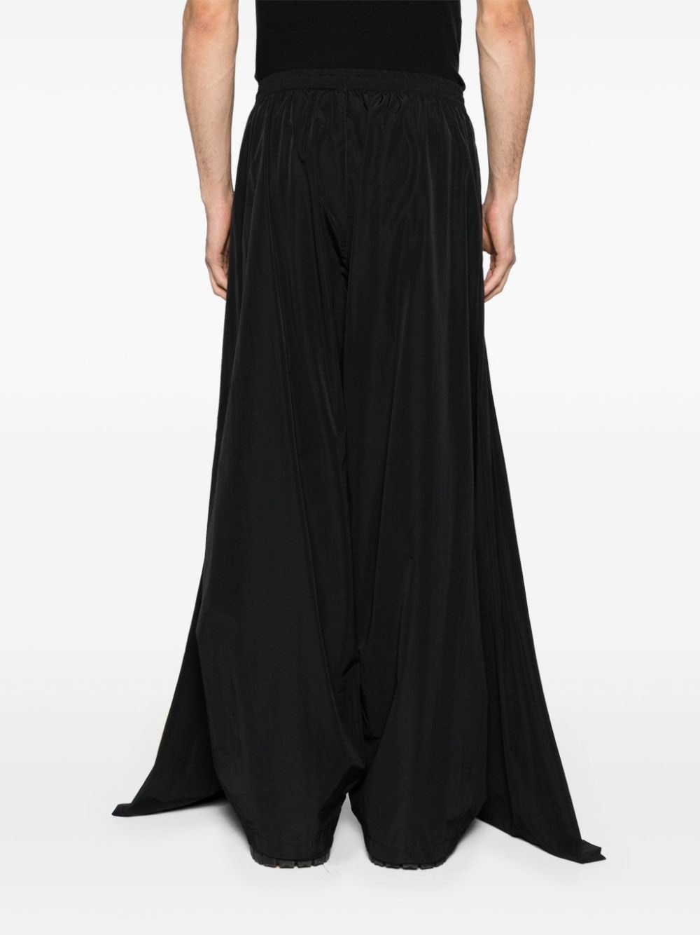 drawstring-waist wide-leg trousers - 4
