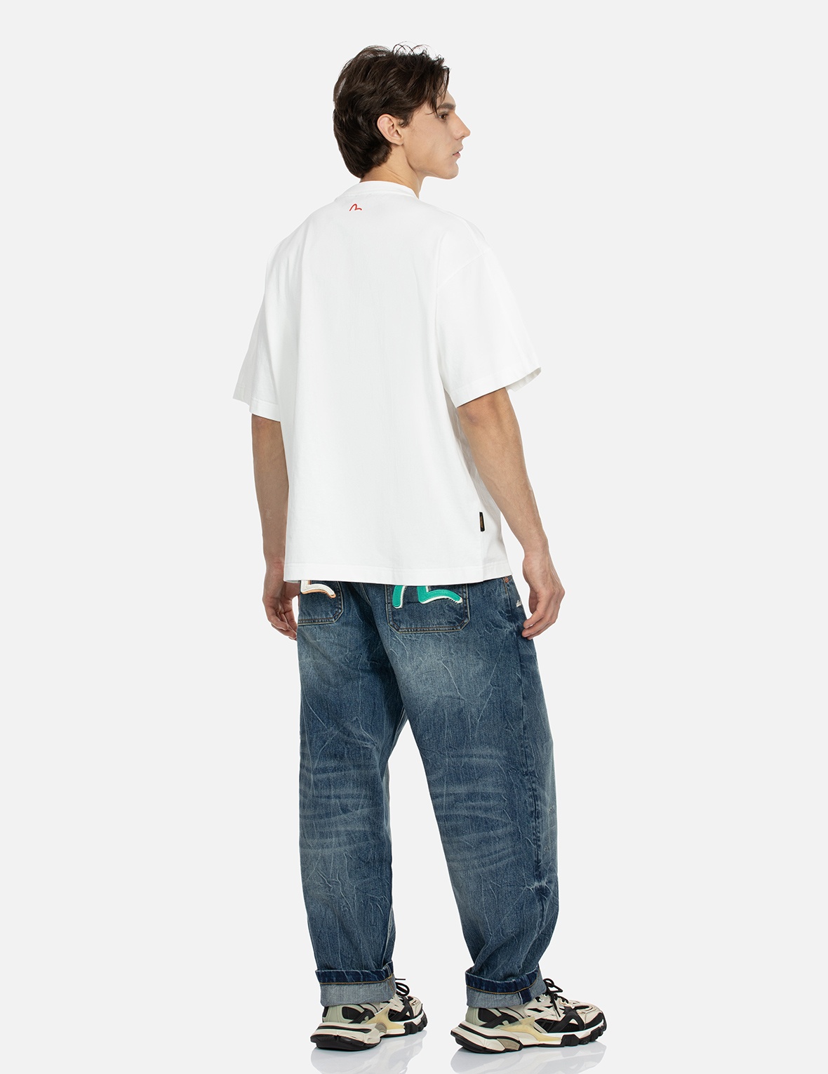 SEAGULL PRINT AND EMBROIDERY RELAX FIT JEANS - 3