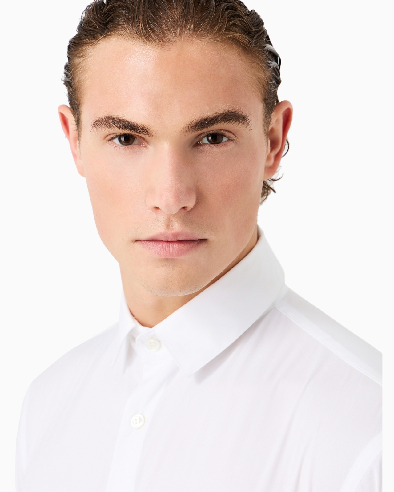 Plain-knit stretch cotton shirt - 5