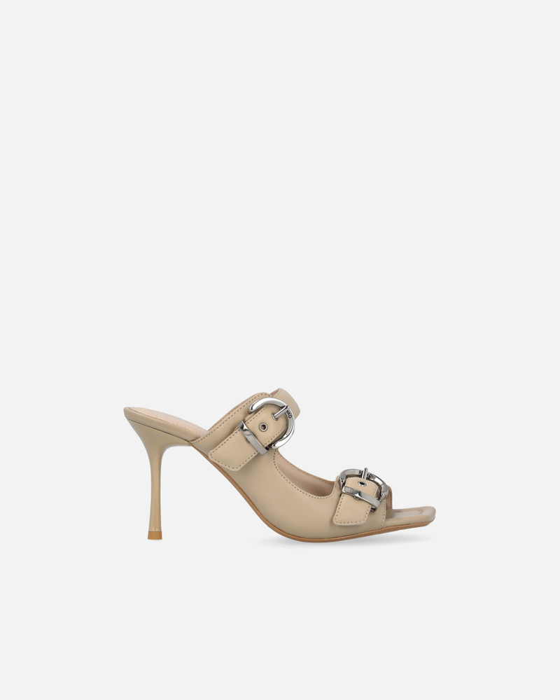 NAPPA LEATHER SANDALS WITH STRAPS AND HEEL 1