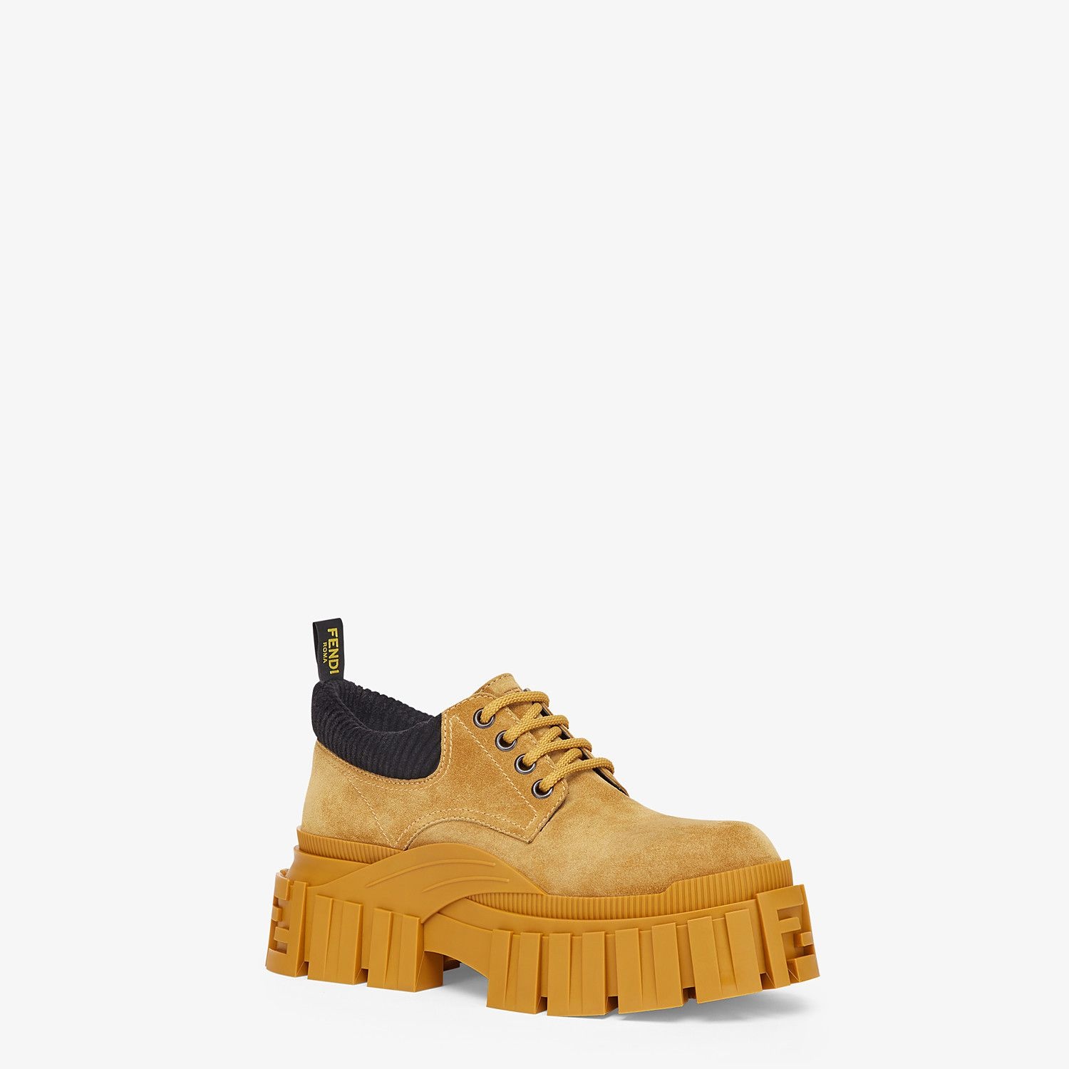 Yellow suede lace-ups - 2