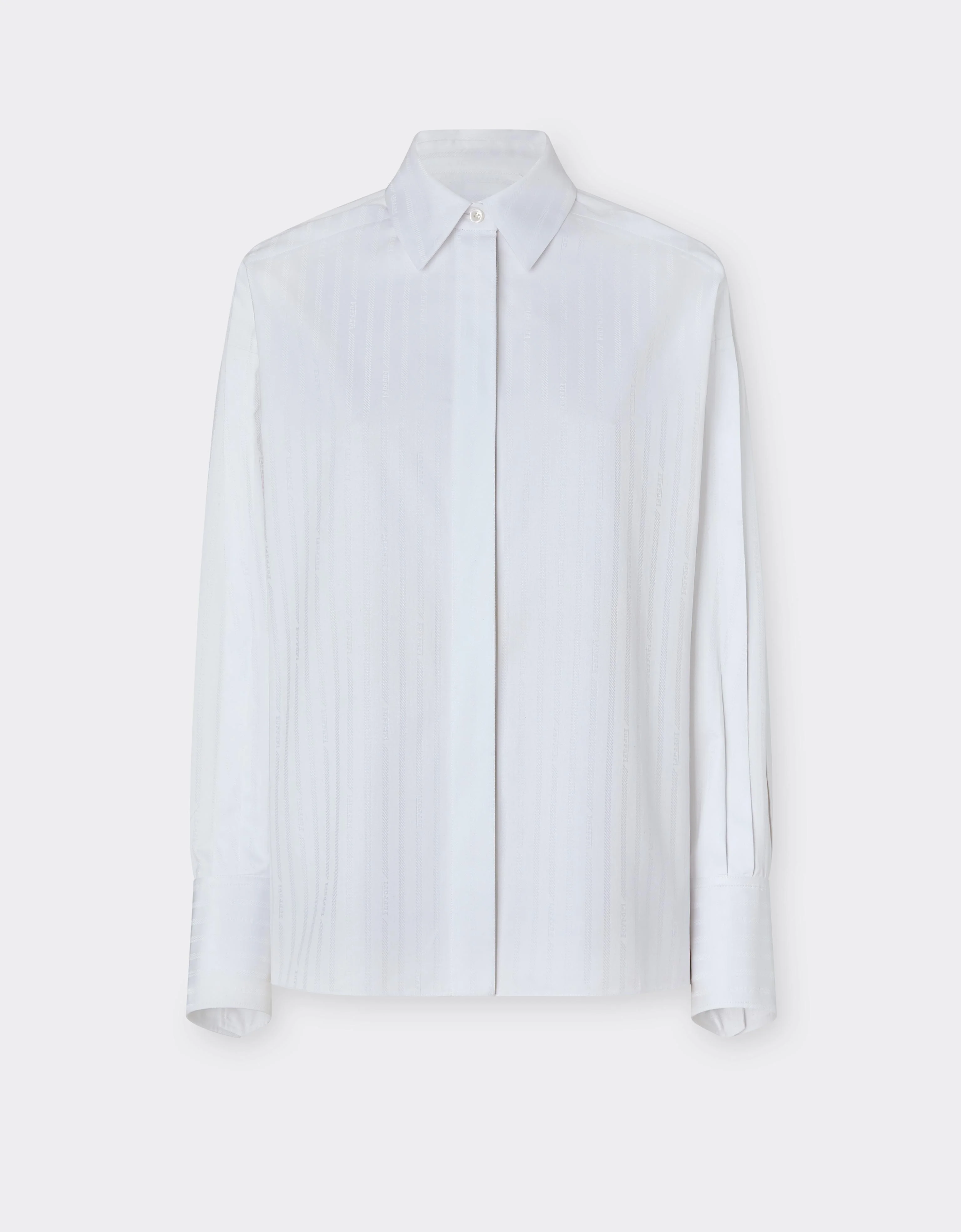 Jacquard Cotton Satin Shirt - 1