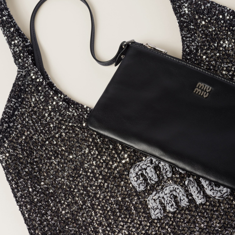 Mesh tote bag with sequins 6