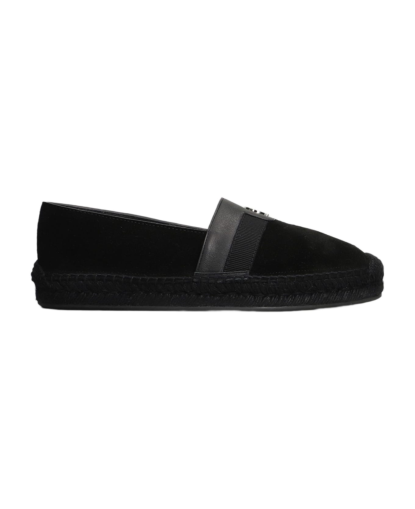 Alfarica Flat Espadrilles In Black Leather - 1