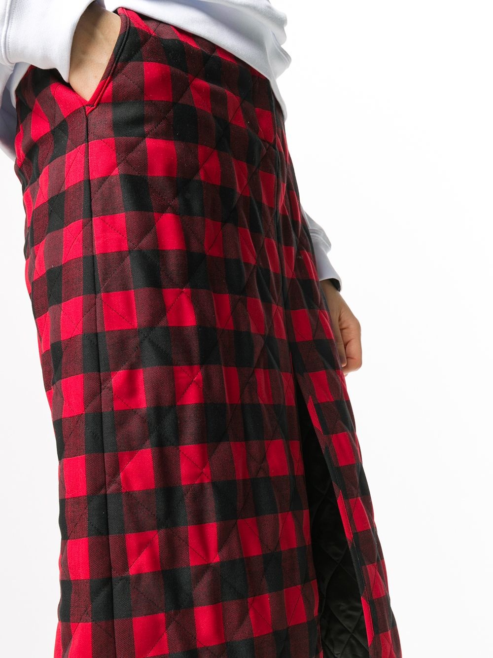 checked midi skirt  - 5