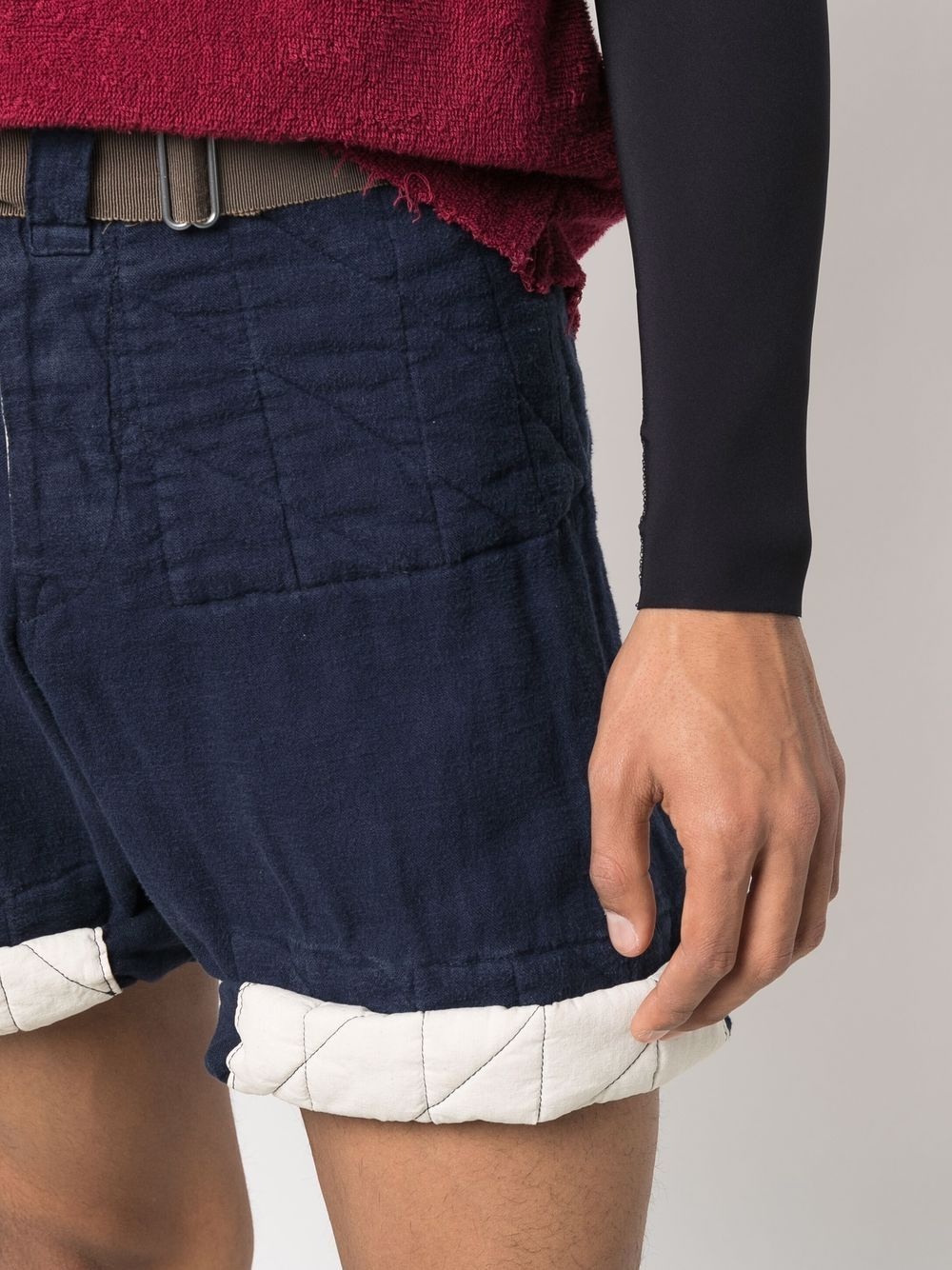 quilted detail shorts - 5