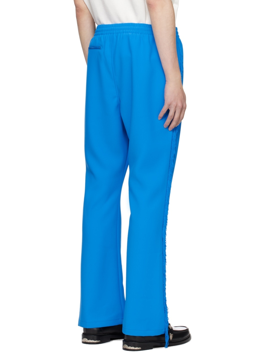 Blue Fringe Track Pants - 3