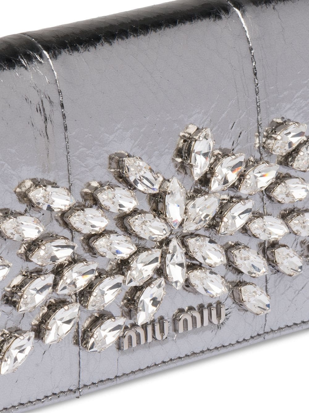 crystal embellished metallic shoulder bag - 4