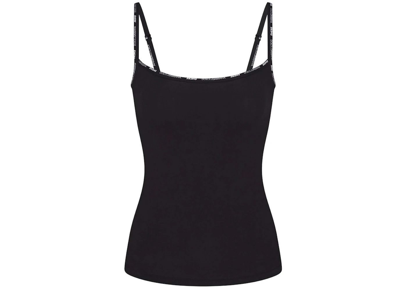 SKIMS x Dolce&Gabbana Cotton Jersey Scoop Neck Cami Onyx - 1