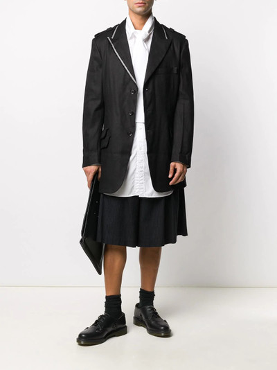 Yohji Yamamoto contrast piping single-breasted blazer outlook