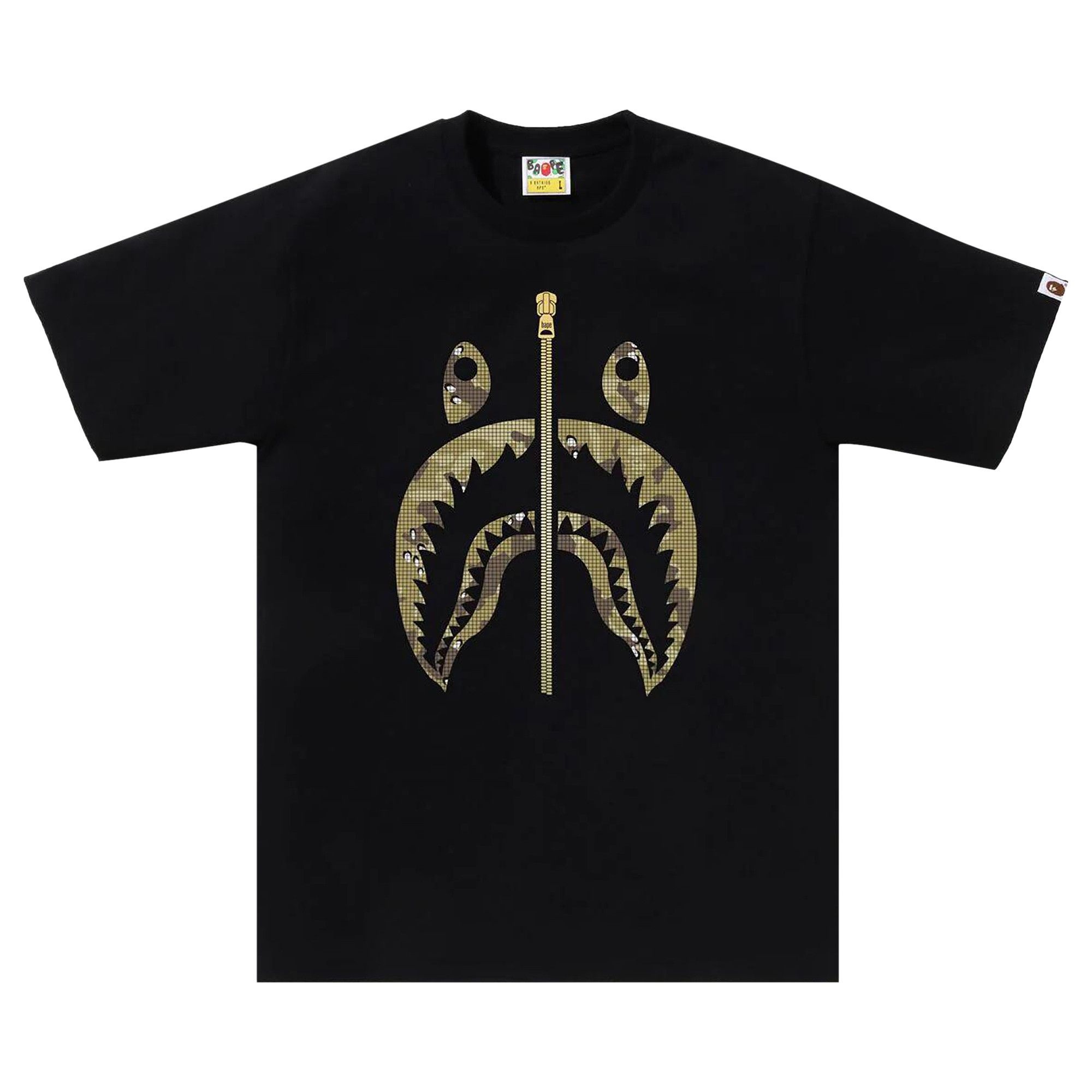 BAPE Bitmap Shark Tee 'Black' - 1