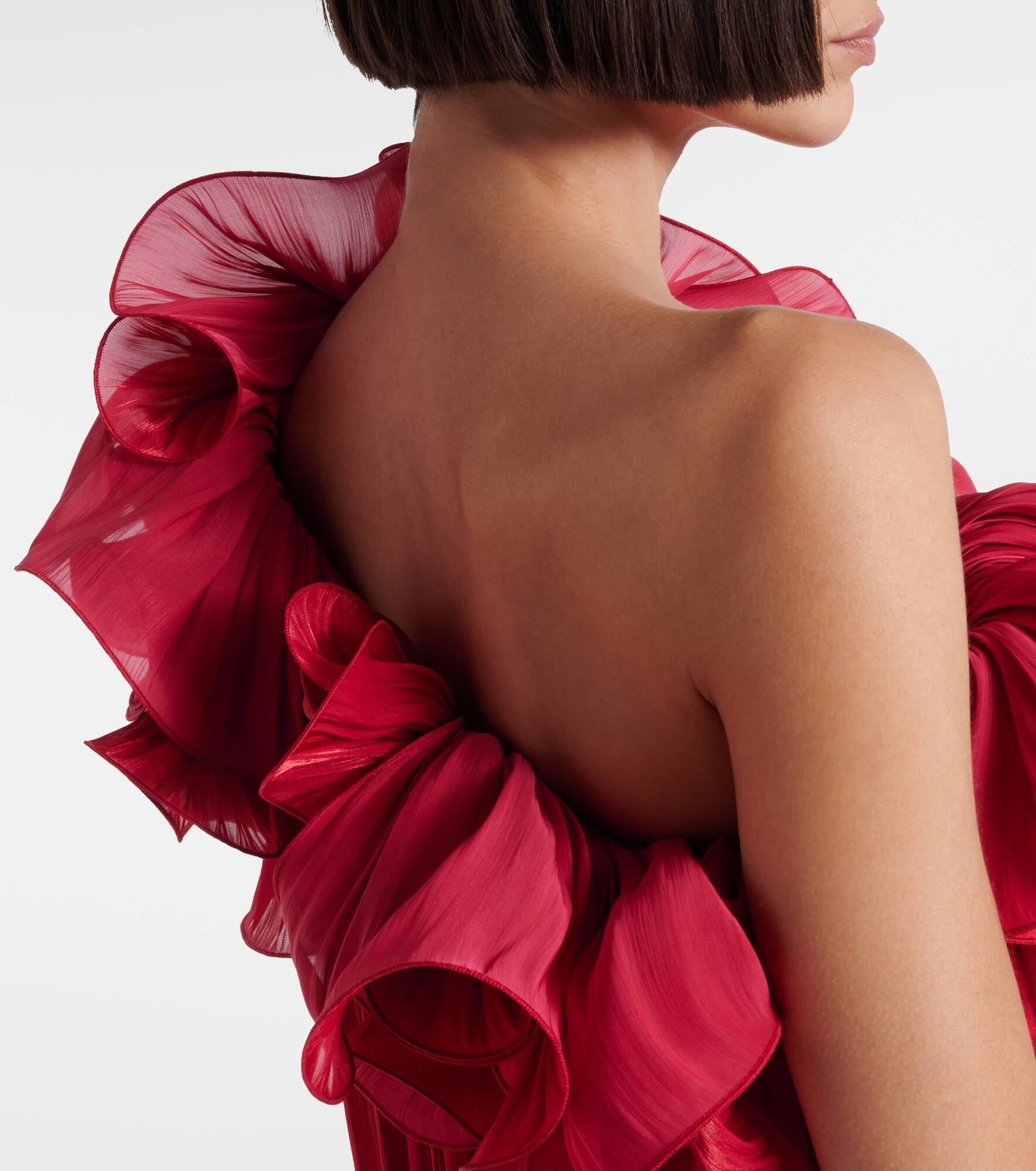 Charmain ruffled georgette lamé gown - 6