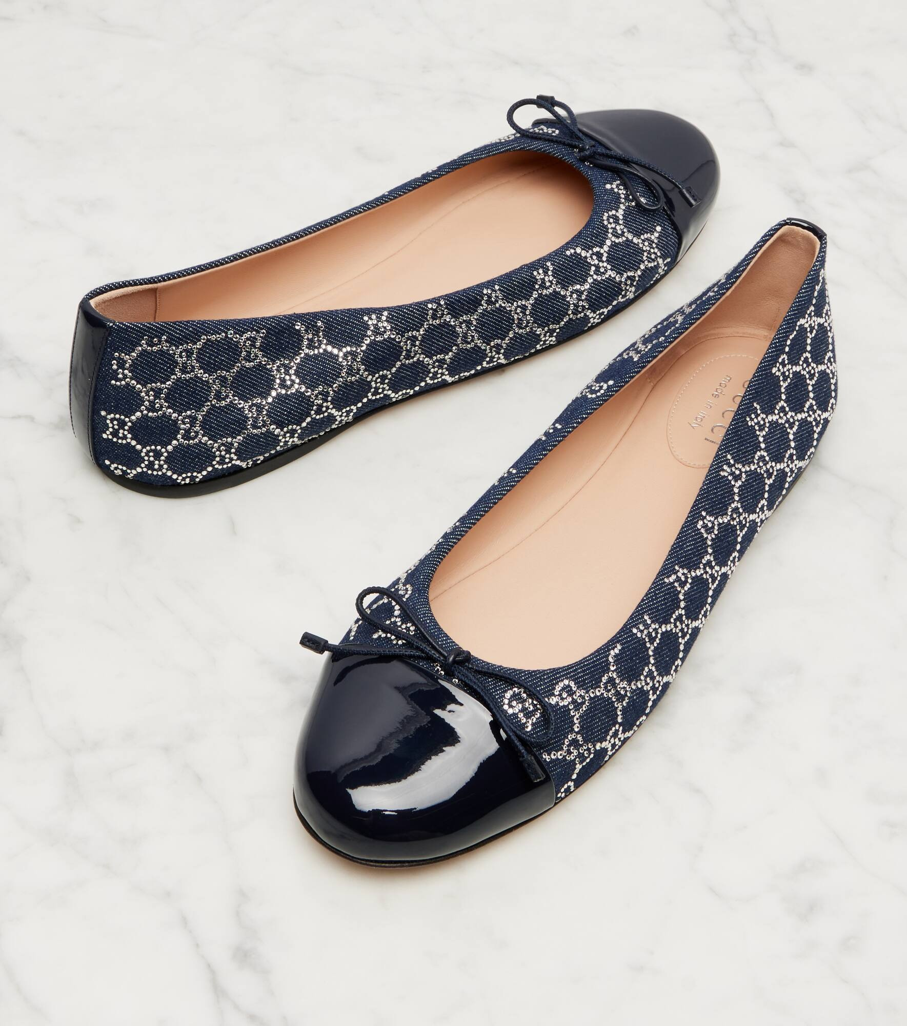 GG Crystal denim ballet flats - 5