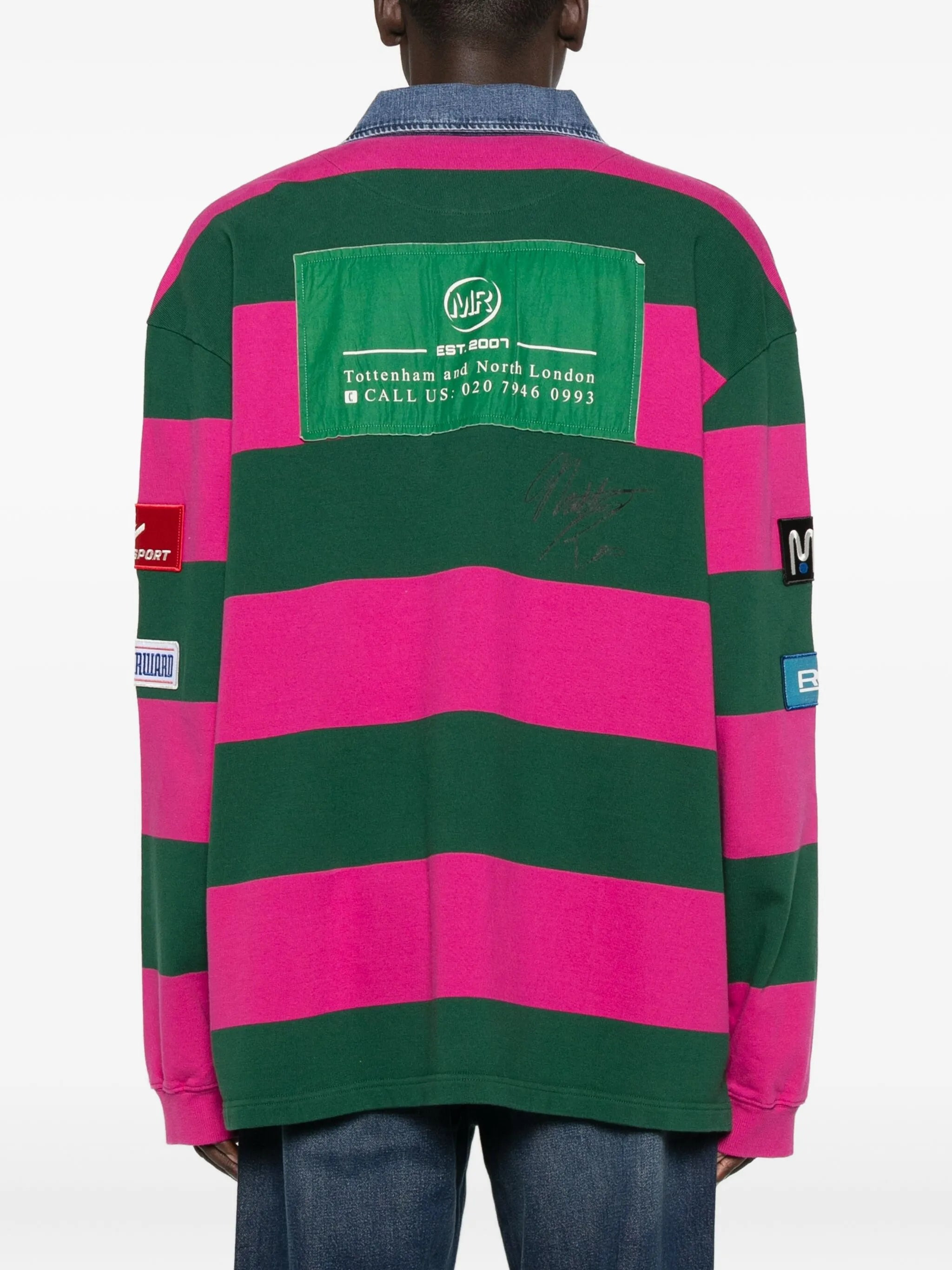 Martine Rose Striped Rugby Polo Shirt - 3