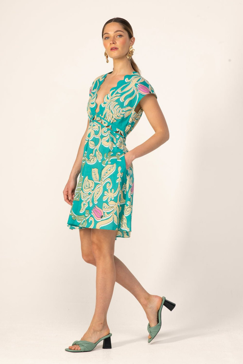 Mini Dress Hazel - Turquoise Ritual 3