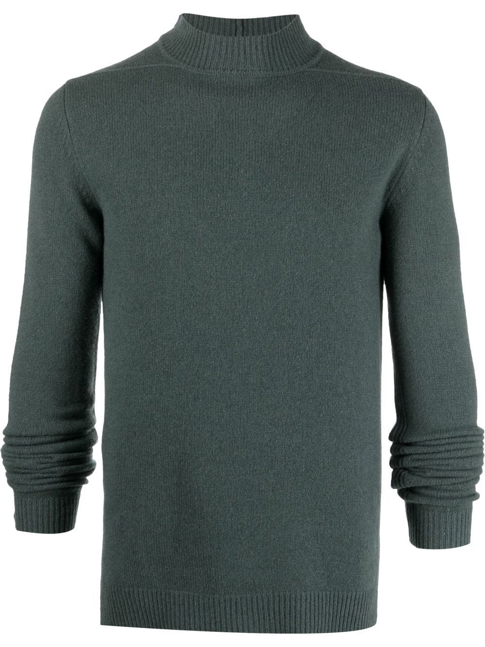 ribbed-knit mock neck jumper - 1