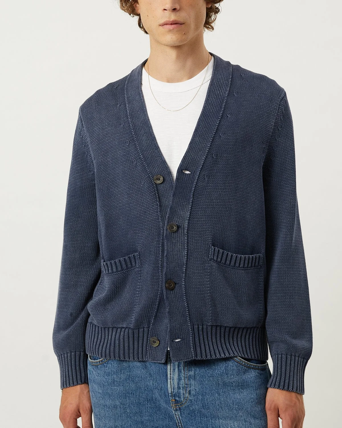 ACID WASH CARDIGAN - MIDNIGHT - 1