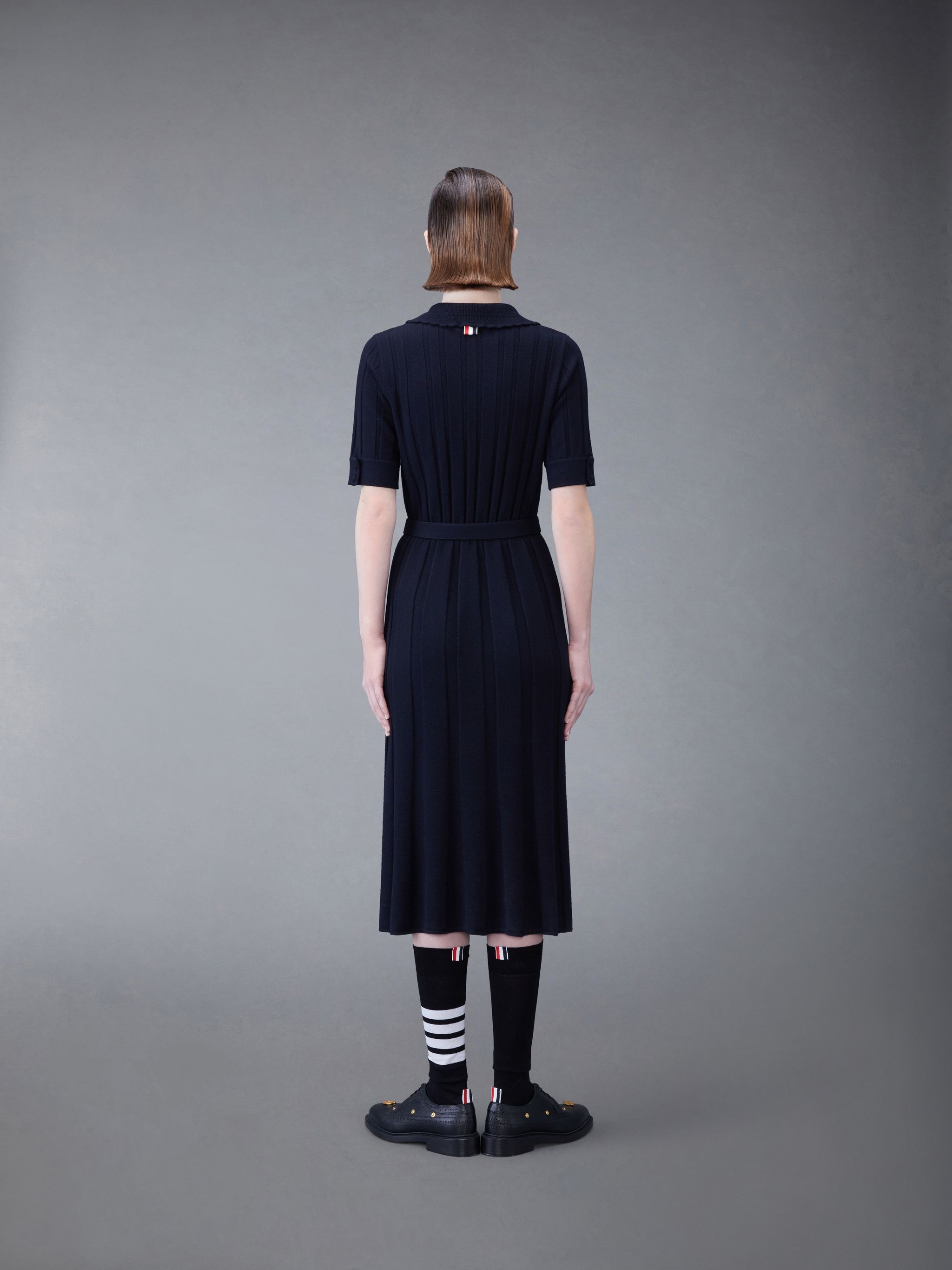 Wide Rib Boiled Merino Polo Dress - 3