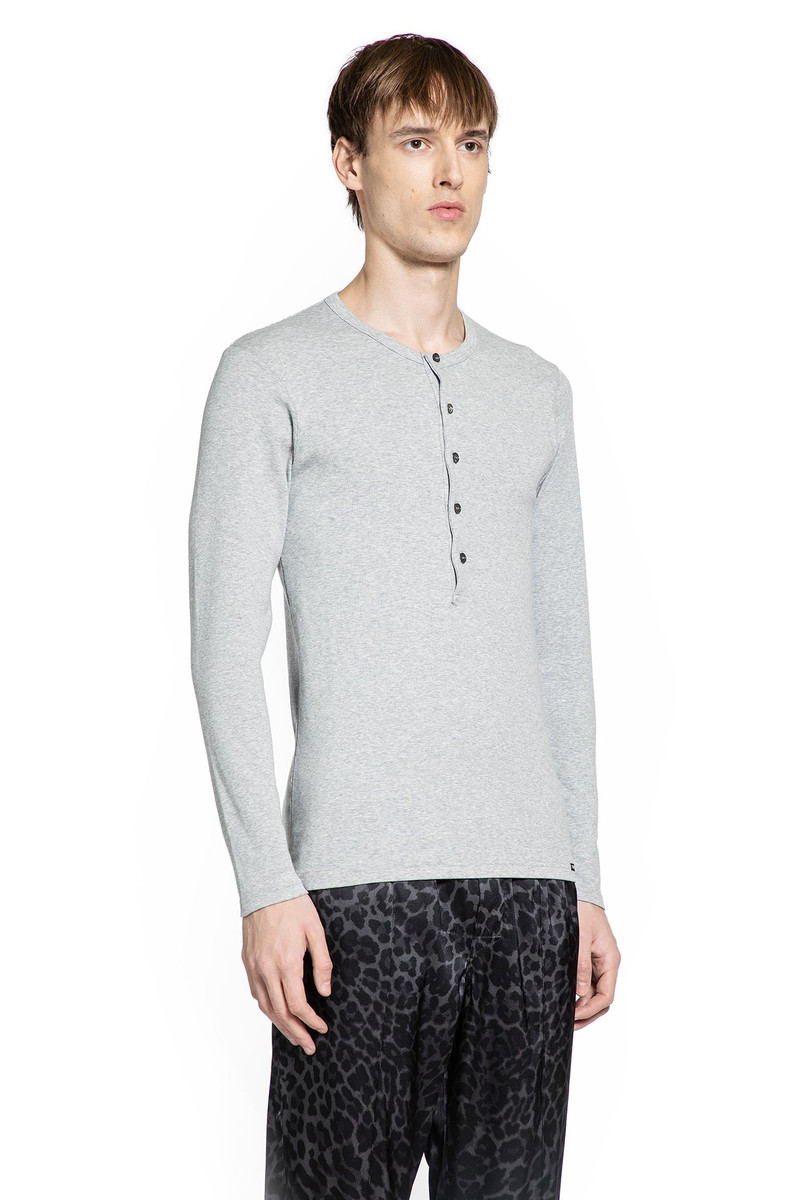TOM FORD Cotton Stretch Rib Henley T-shirt outlook