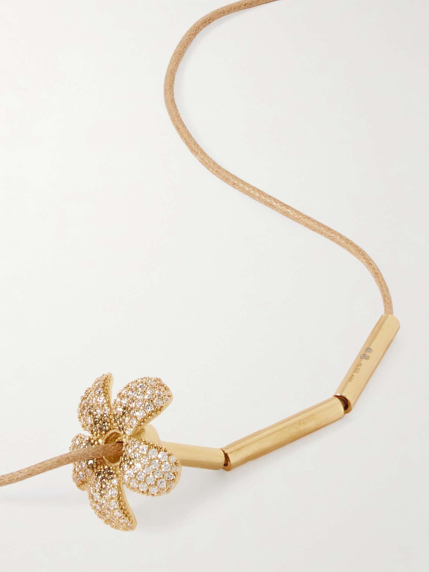 + Paula's Ibiza Flor cord, gold-plated and crystal necklace - 4