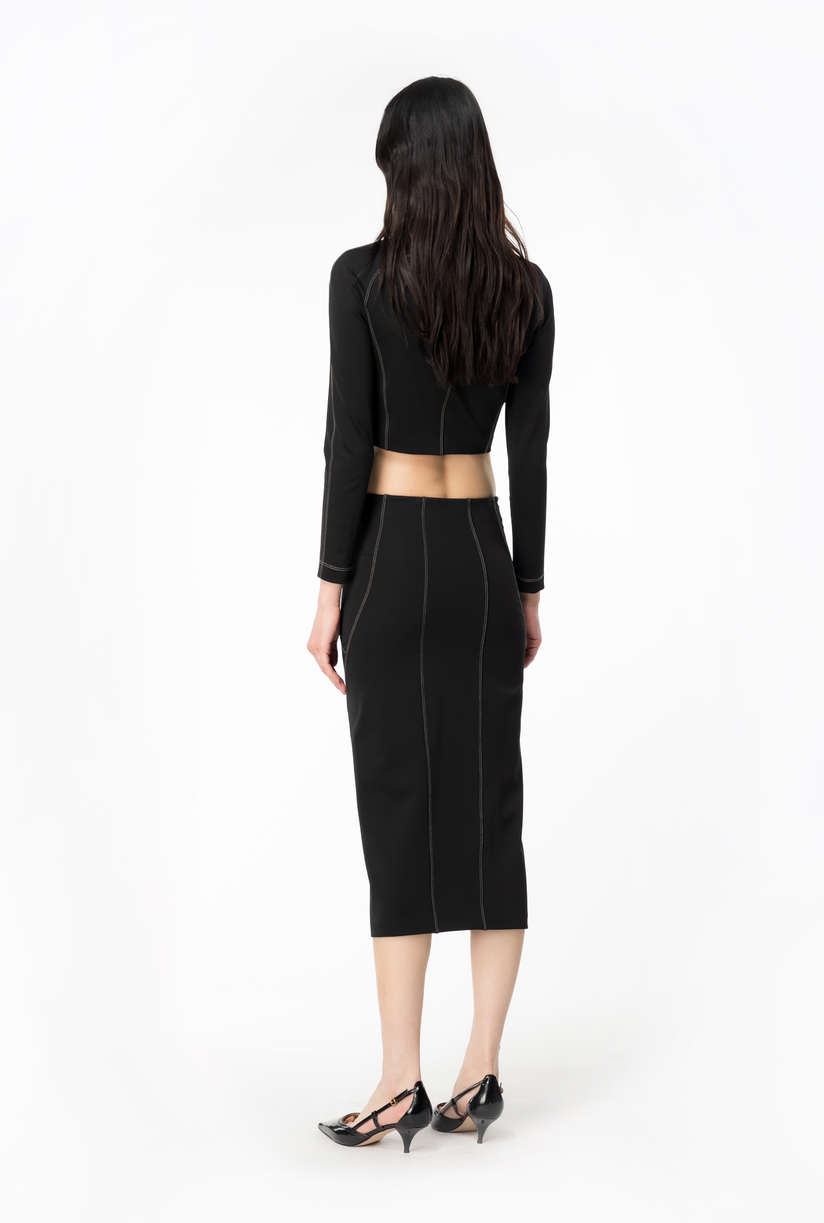 CALF-LENGTH SCUBA SKIRT - 5