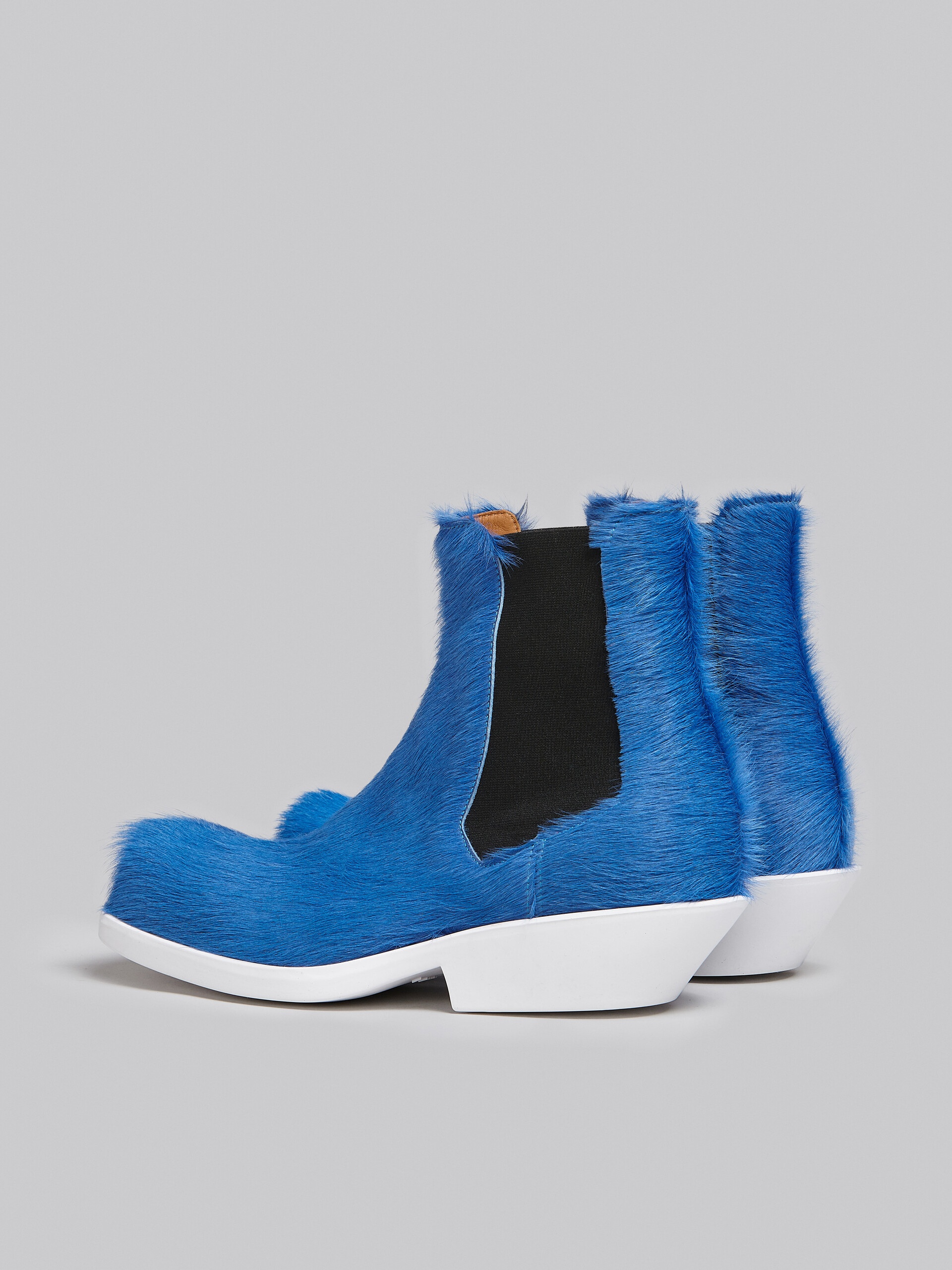 BLUE LONG HAIR CALFSKIN CHELSEA BOOT - 3