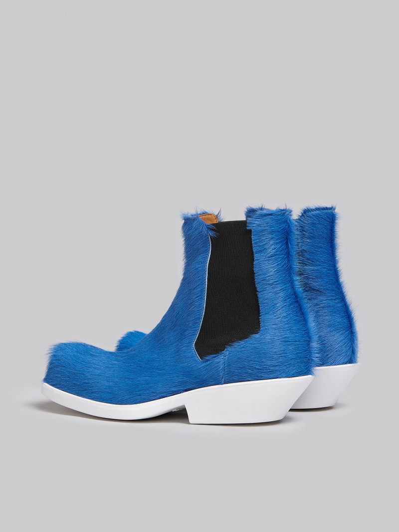 Marni BLUE LONG HAIR CALFSKIN CHELSEA BOOT outlook