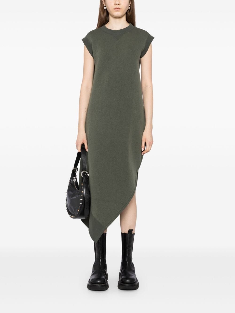 asymmetric scuba dress - 2