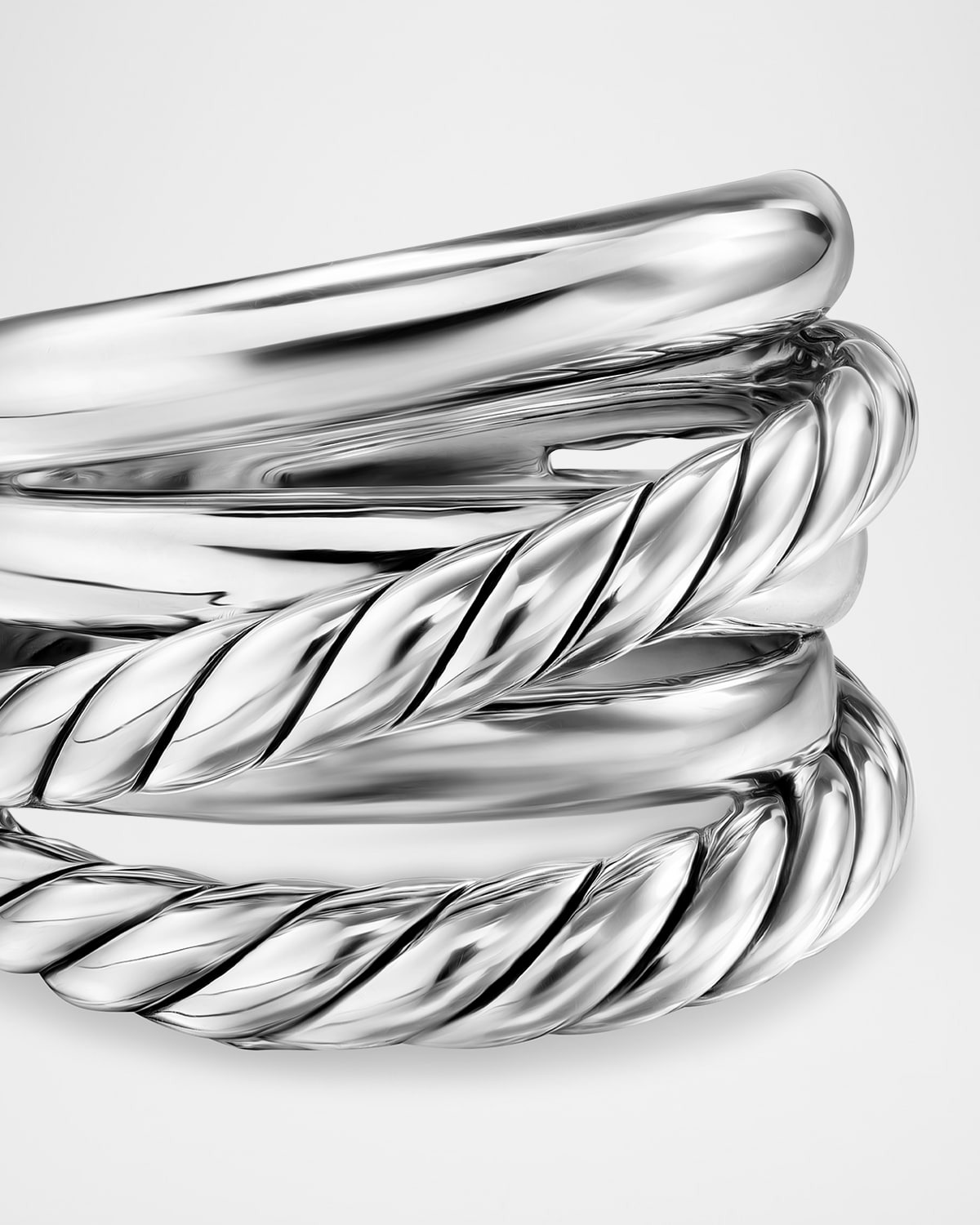 Crossover 5 Row Ring in Silver, 17.5mm - 4