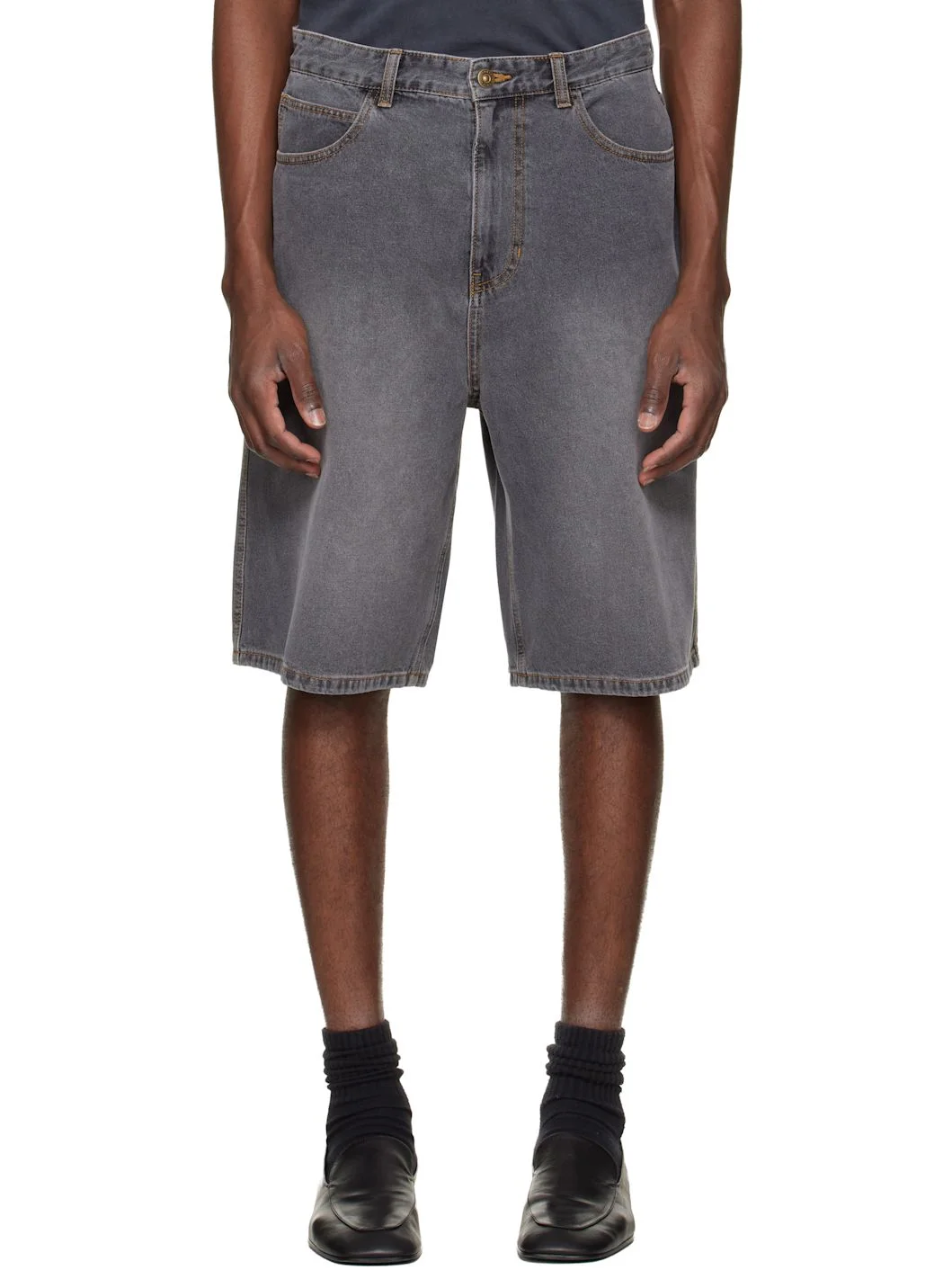 Gray Bermuda Denim Shorts - 1