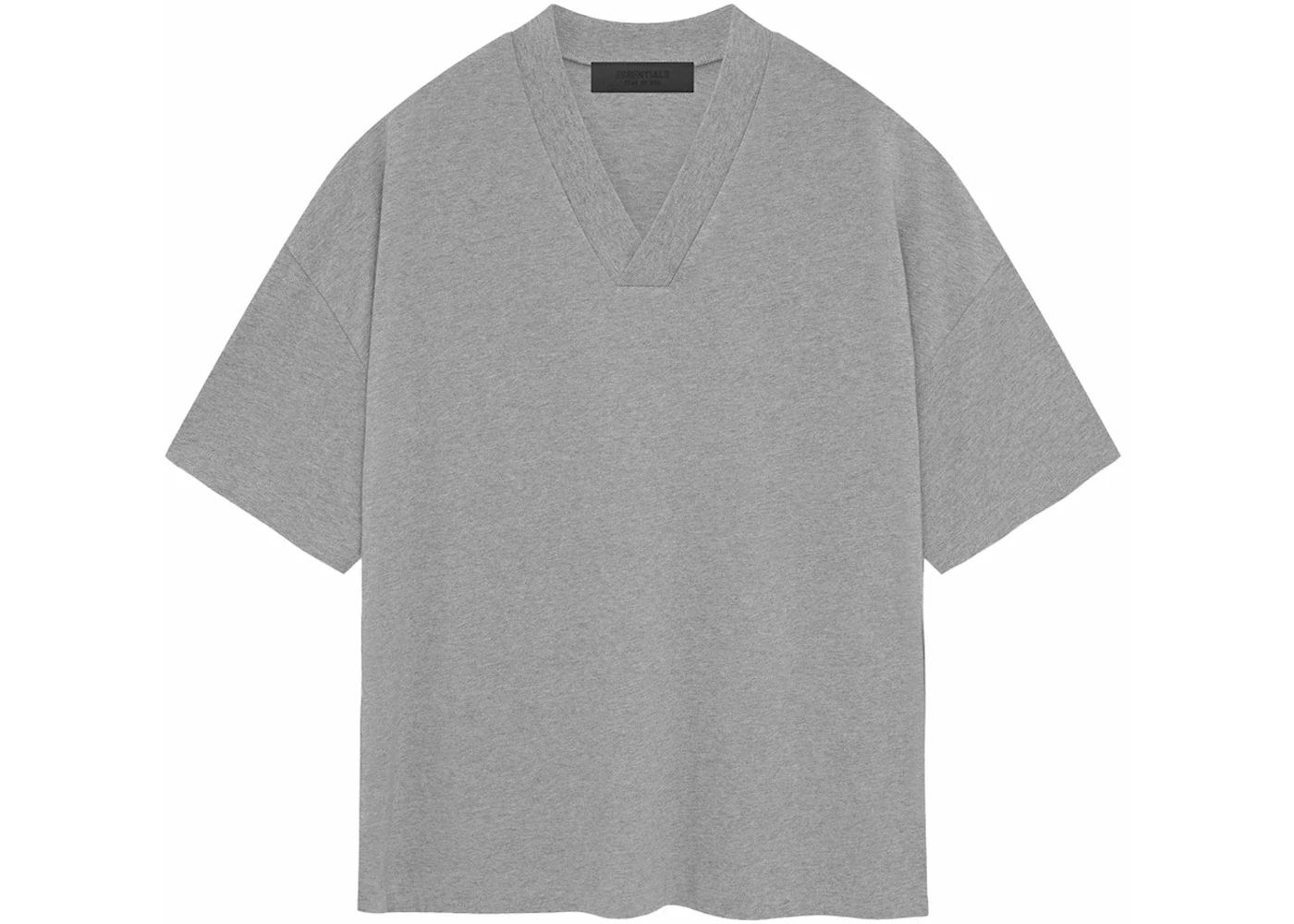 Fear of God Essentials V-Neck Tee Dark Heather Oatmeal - 1