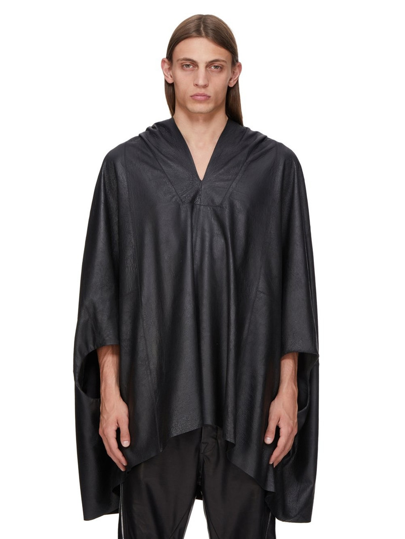 Black Hollywood Kaftan Leather Hoodie 1