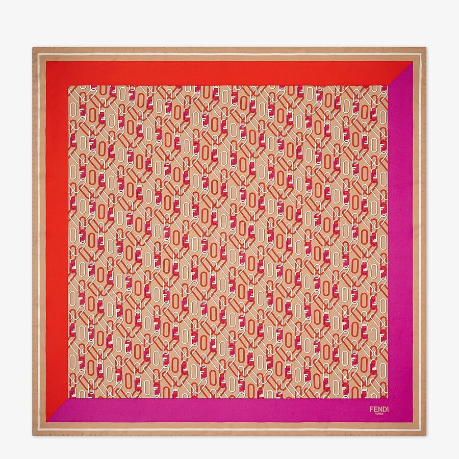 Beige silk foulard - 1
