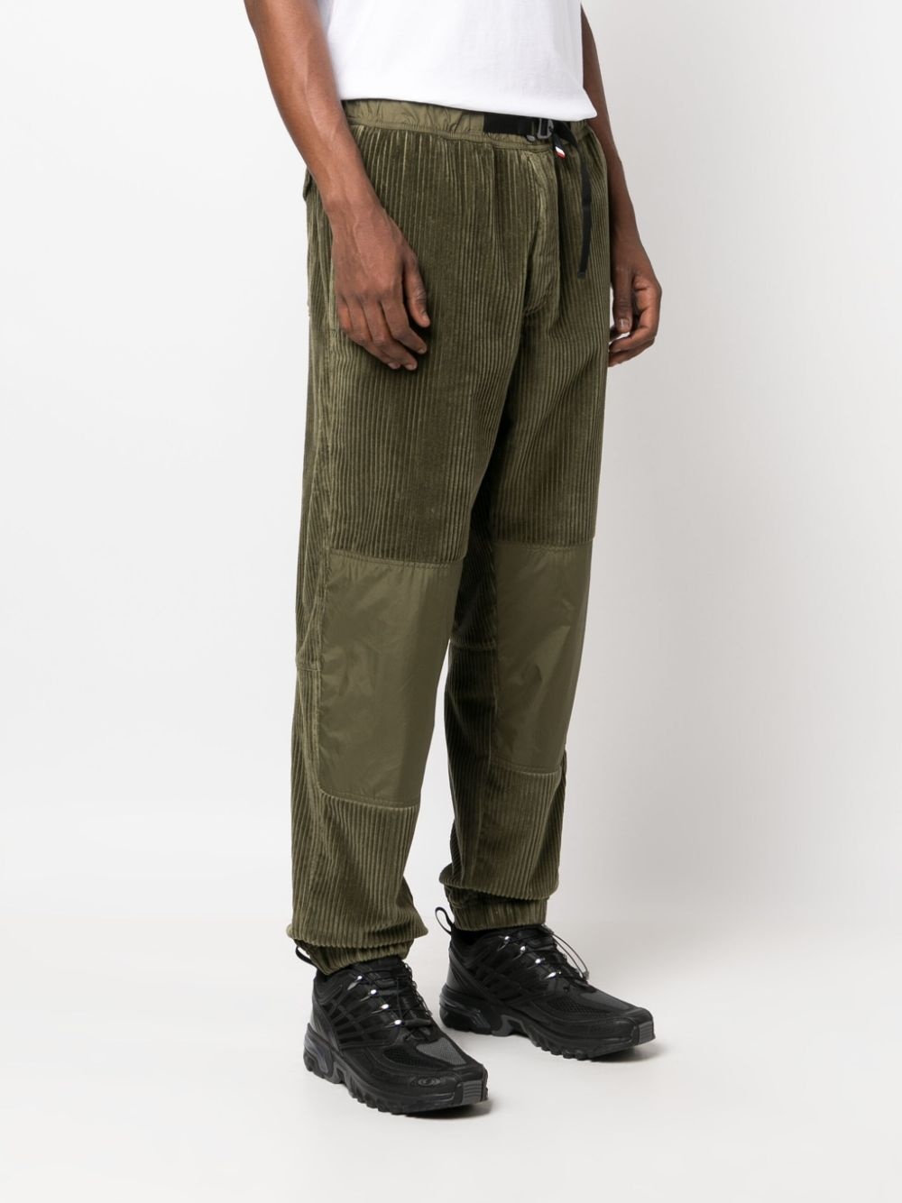 corduroy panelled trousers - 3