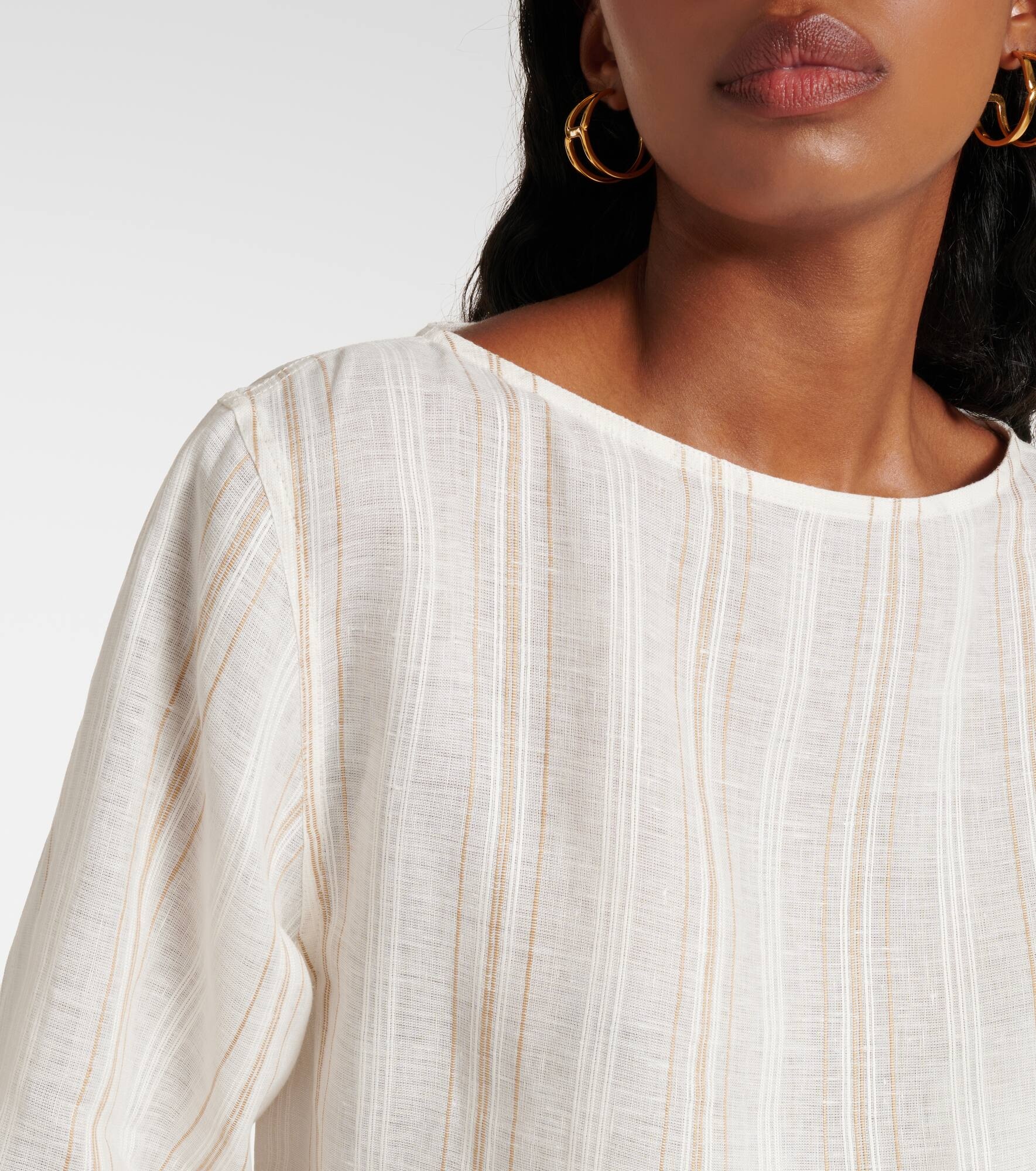 Mara striped linen top - 4