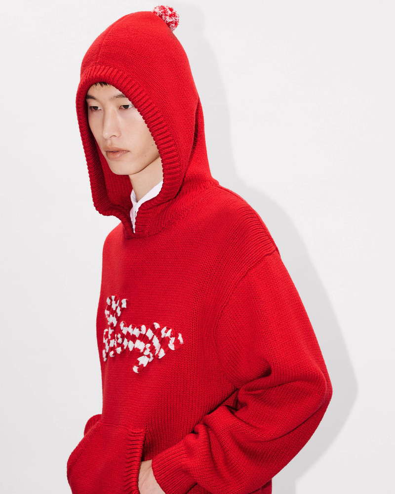 'KENZO Winter Holidays' embroidered hoodie cardigan in cotton and wool 8