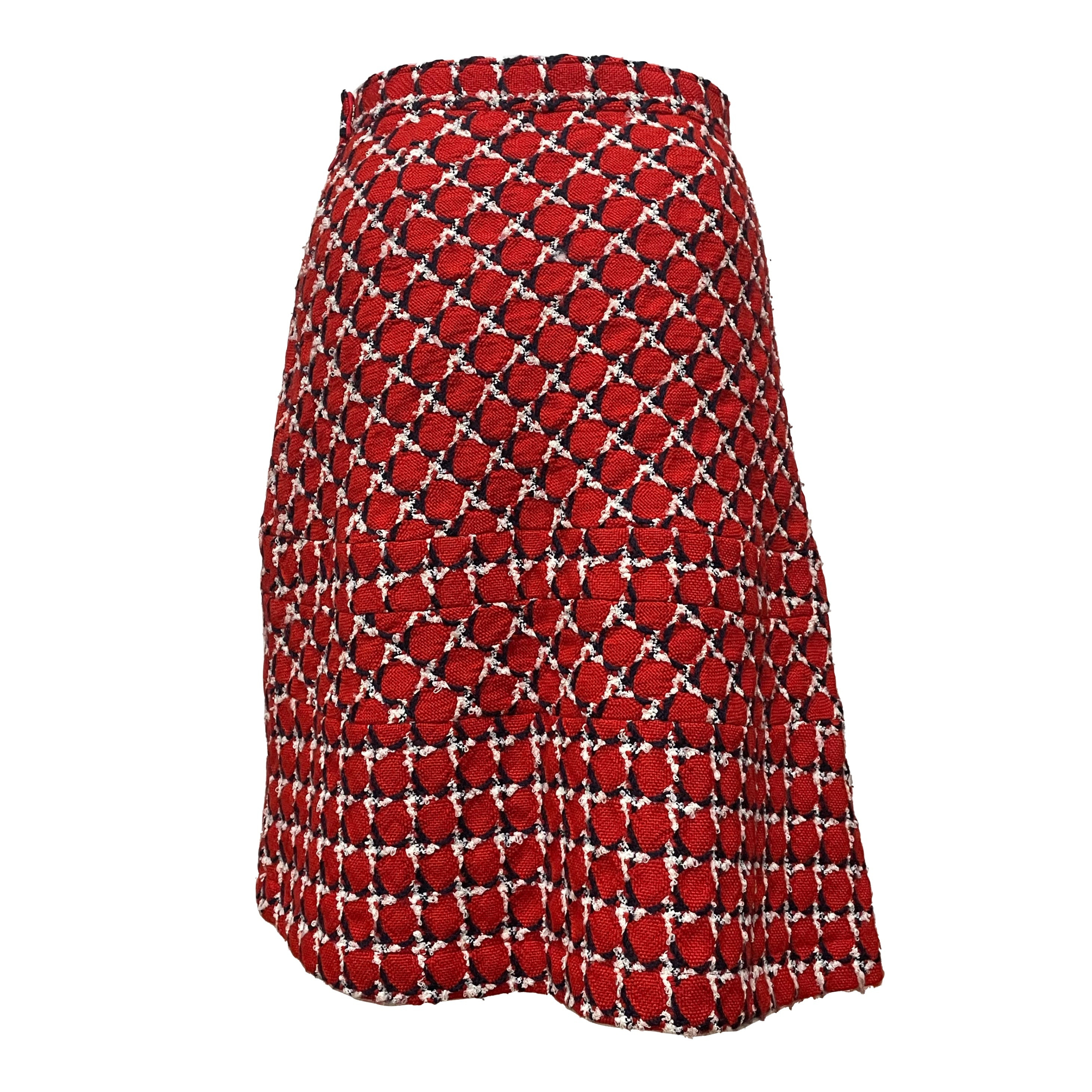 JUNYA WATANABE Fall Winter 2001 Check Tweed Knit Flared Midi Skirt - 2